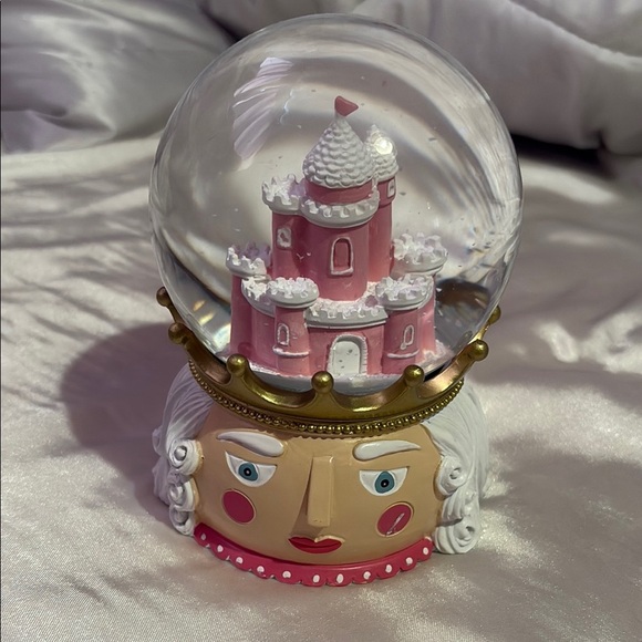 Pink and White Holiday Snow Globe - Picture 1 of 3